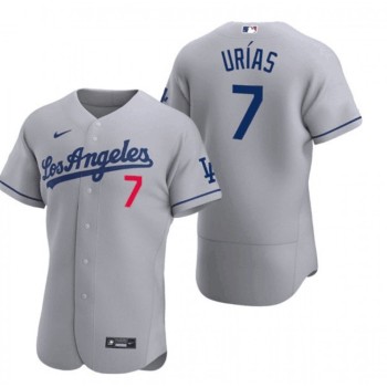 Men's Los Angeles Dodgers #7 Julio Urias Grey Flex base Stitched MLB Jersey Men's Los Angeles Dodgers #7 Julio Urias Grey Flex base Stitched MLB Jersey