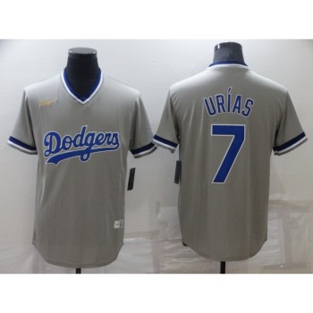 Men's Los Angeles Dodgers #7 Julio Urias Grey Stitched Baseball Jersey Men's Los Angeles Dodgers #7 Julio Urias Grey Stitched Baseball Jersey