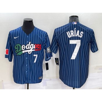 Men's Los Angeles Dodgers #7 Julio Urias Navy Mexico World Series Cool Base Stitched Baseball Jersey Men's Los Angeles Dodgers #7 Julio Urias Navy Mexico World Series Cool Base Stitched Baseball Jersey
