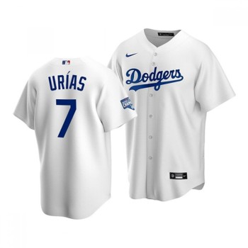 Men's Los Angeles Dodgers #7 Julio Urias White 2020 World Series Champions Home Patch Stitched Jersey Men's Los Angeles Dodgers #7 Julio Urias White 2020 World Series Champions Home Patch Stitched Jersey