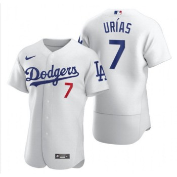 Men's Los Angeles Dodgers #7 Julio Urias White Flex Base Stitched MLB Jersey Men's Los Angeles Dodgers #7 Julio Urias White Flex Base Stitched MLB Jersey