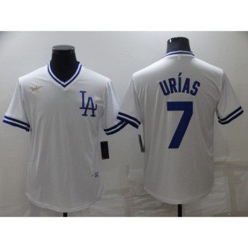 Men's Los Angeles Dodgers #7 Julio Urias White Stitched Baseball Jersey Men's Los Angeles Dodgers #7 Julio Urias White Stitched Baseball Jersey