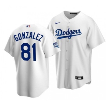 Men's Los Angeles Dodgers #81 Victor Gonzalez White 2020 World Series Champions Home Patch Cool Base Stitched Jersey Men's Los Angeles Dodgers #81 Victor Gonzalez White 2020 World Series Champions Home Patch Cool Base Stitched Jersey