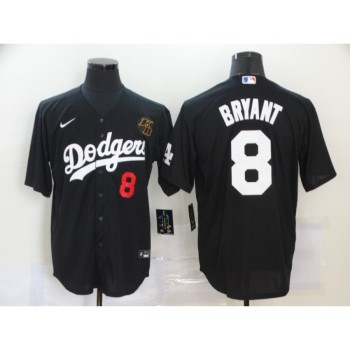 Men's Los Angeles Dodgers #8 Kobe Bryant Black 2020 KB Patch Cool Base Stitched Jersey Men's Los Angeles Dodgers #8 Kobe Bryant Black 2020 KB Patch Cool Base Stitched Jersey