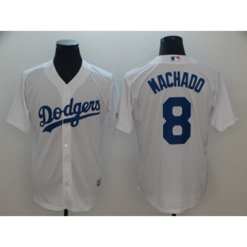 Men's Los Angeles Dodgers #8 Manny Machado White Cool Base Player Stitched MLB Jersey Men's Los Angeles Dodgers #8 Manny Machado White Cool Base Player Stitched MLB Jersey