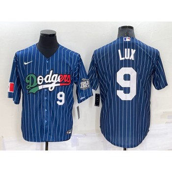 Men's Los Angeles Dodgers #9 Gavin Lux Navy Mexico World Series Cool Base Stitched Baseball Jersey Men's Los Angeles Dodgers #9 Gavin Lux Navy Mexico World Series Cool Base Stitched Baseball Jersey