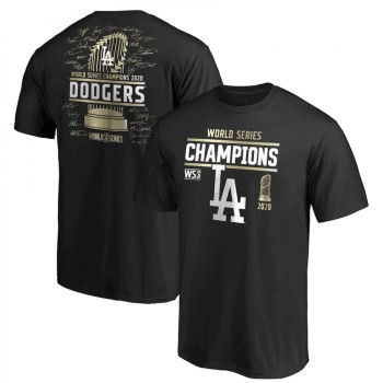 Men's Los Angeles Dodgers Black 2020 World Series Champions Signature Roster T-Shirt Men's Los Angeles Dodgers Black 2020 World Series Champions Signature Roster T-Shirt