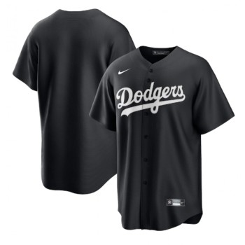 Men's Los Angeles Dodgers Blank Black Cool Base Stitched Baseball Jersey