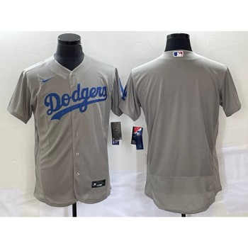 Men's Los Angeles Dodgers Blank Grey Flex Base Stitched Baseball Jersey Men's Los Angeles Dodgers Blank Grey Flex Base Stitched Baseball Jersey