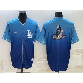 Men's Los Angeles Dodgers Blue Team Big Logo Cool Base Stitched Baseball Jersey Men's Los Angeles Dodgers Blue Team Big Logo Cool Base Stitched Baseball Jersey