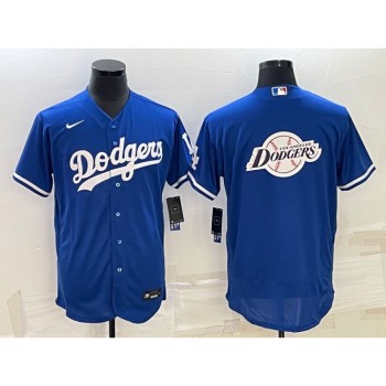 Men's Los Angeles Dodgers Blue Team Big Logo Flex Base Stitched Baseball Jersey Men's Los Angeles Dodgers Blue Team Big Logo Flex Base Stitched Baseball Jersey
