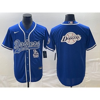 Men's Los Angeles Dodgers Blue Team Big Logo With Patch Cool Base Stitched Baseball Jersey Men's Los Angeles Dodgers Blue Team Big Logo With Patch Cool Base Stitched Baseball Jersey