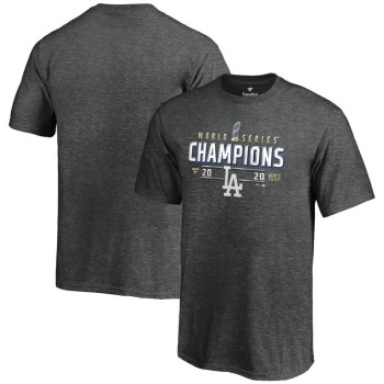 Men's Los Angeles Dodgers Heather Charcoal 2020 World Series Champions Locker Room T-Shirt Men's Los Angeles Dodgers Heather Charcoal 2020 World Series Champions Locker Room T-Shirt