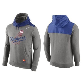 Men's Los Angeles Dodgers Gray Cooperstown Collection Hybrid Pullover Hoodie_1 Men's Los Angeles Dodgers Gray Cooperstown Collection Hybrid Pullover Hoodie_1