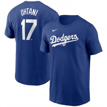 Men's Los Angeles Dodgers #17 Shohei Ohtani Blue 2024 Fuse Name & Number T-Shirt Men's Los Angeles Dodgers #17 Shohei Ohtani Blue 2024 Fuse Name & Number T-Shirt