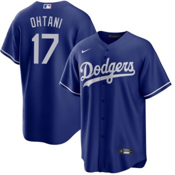 Men's Los Angeles Dodgers #17 Shohei Ohtani Blue Cool Base Stitched Jersey Men's Los Angeles Dodgers #17 Shohei Ohtani Blue Cool Base Stitched Jersey