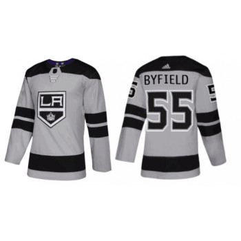 Men's Los Angeles Kings #55 Quinton Byfield Gray Alternate Stitched Jersey