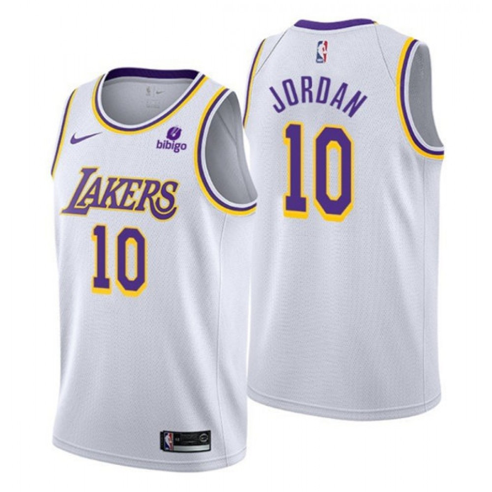 Men's Los Angeles Lakers #10 Deandre Jordan White Stitched Jersey