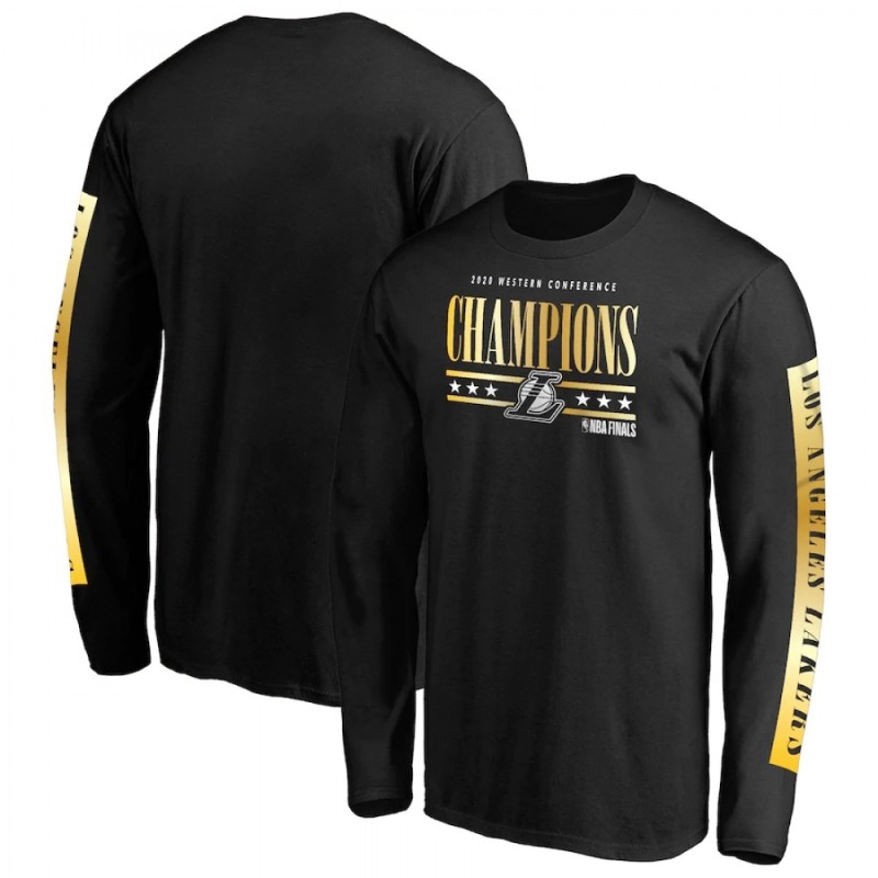Men's Los Angeles Lakers 2020 Black Western Conference Champions Game Lead Long Sleeve T-Shirt Men's Los Angeles Lakers 2020 Black Western Conference Champions Game Lead Long Sleeve T-Shirt