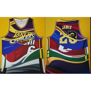 Men's Los Angeles Lakers #23 LeBron James Memorial Printing NBA Jersey Men's Los Angeles Lakers #23 LeBron James Memorial Printing NBA Jersey