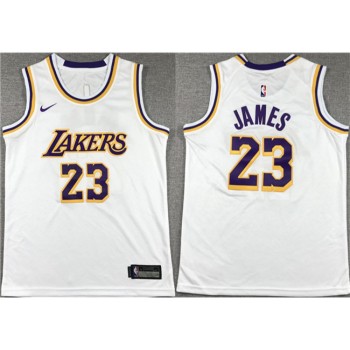 Men's Los Angeles Lakers #23 LeBron James White Stitched Basketball Jersey Men's Los Angeles Lakers #23 LeBron James White Stitched Basketball Jersey