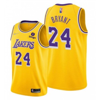 Men's Los Angeles Lakers #24 Kobe Bryant 75th Anniversary Yellow Stitched Basketball Jersey Men's Los Angeles Lakers #24 Kobe Bryant 75th Anniversary Yellow Stitched Basketball Jersey