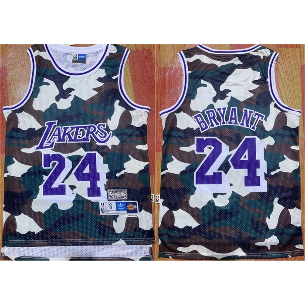 Men's Los Angeles Lakers #24 Kobe Bryant Camo Throwback basketball Jersey