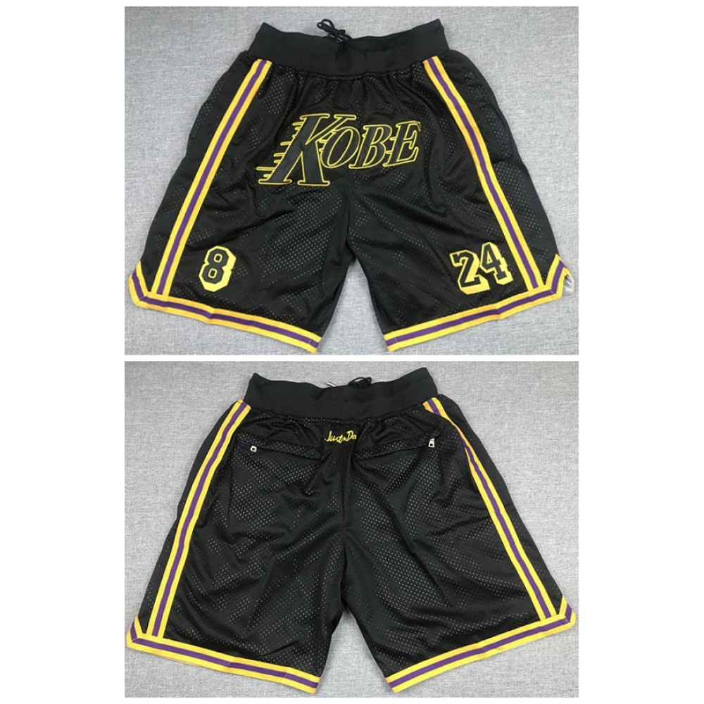 Men's Los Angeles Lakers Black 'Kobe'Shorts (Run Small)