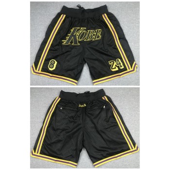 Men's Los Angeles Lakers Black 'Kobe'Shorts (Run Small) Men's Los Angeles Lakers Black 'Kobe'Shorts (Run Small)