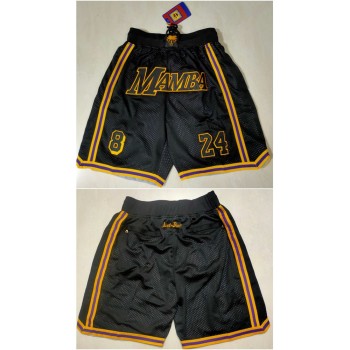 Men's Los Angeles Lakers Black 'Mamba'Shorts (Run Small) Men's Los Angeles Lakers Black 'Mamba'Shorts (Run Small)