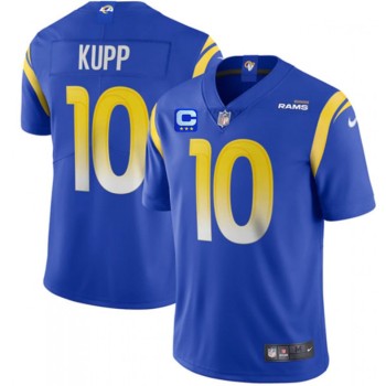 Men's Los Angeles Rams #10 Cooper Kupp 2022 Royal With 3-Star C Patch Vapor Limited Stitched Jersey Men's Los Angeles Rams #10 Cooper Kupp 2022 Royal With 3-Star C Patch Vapor Limited Stitched Jersey