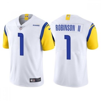 Men's Los Angeles Rams #1 Allen Robinson II White Vapor Untouchable Limited Stitched Football Jersey Men's Los Angeles Rams #1 Allen Robinson II White Vapor Untouchable Limited Stitched Football Jersey