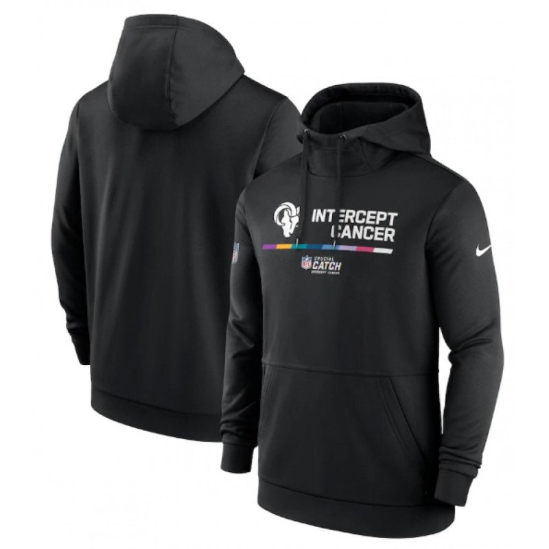 Men's Los Angeles Rams 2022 Black Crucial Catch Therma Performance Pullover Hoodie Men's Los Angeles Rams 2022 Black Crucial Catch Therma Performance Pullover Hoodie