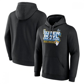 Men's Los Angeles Rams 2022 Black Super Bowl LVI Champions Pullover Hoodie Men's Los Angeles Rams 2022 Black Super Bowl LVI Champions Pullover Hoodie