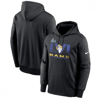 Men's Los Angeles Rams 2022 Black Super Bowl LVI Champions Pullover Hoodie Men's Los Angeles Rams 2022 Black Super Bowl LVI Champions Pullover Hoodie