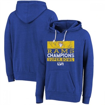 Men's Los Angeles Rams 2022 Royal Super Bowl LVI Champions Pullover Hoodie Men's Los Angeles Rams 2022 Royal Super Bowl LVI Champions Pullover Hoodie
