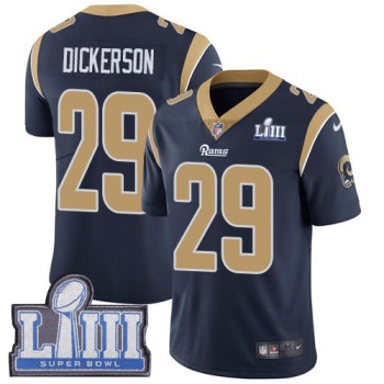 Men's Los Angeles Rams #29 Eric Dickerson Navy Blue Super Bowl LIII Vapor Untouchable Limited Stitched NFL Jersey Men's Los Angeles Rams #29 Eric Dickerson Navy Blue Super Bowl LIII Vapor Untouchable Limited Stitched NFL Jersey