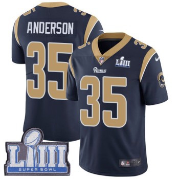 Men's Los Angeles Rams #35 C.J. Anderson Navy Blue Super Bowl LIII Vapor Untouchable Limited Stitched NFL Jersey Men's Los Angeles Rams #35 C.J. Anderson Navy Blue Super Bowl LIII Vapor Untouchable Limited Stitched NFL Jersey