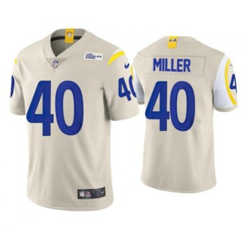 Men's Los Angeles Rams #40 Von Miller 2021 Bone Vapor Untouchable Limited Stitched Football Jersey Men's Los Angeles Rams #40 Von Miller 2021 Bone Vapor Untouchable Limited Stitched Football Jersey
