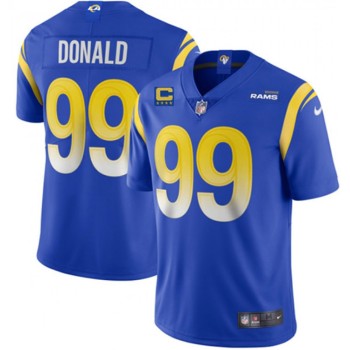 Men's Los Angeles Rams #99 Aaron Donald 2022 Royal With 4-star C Patch Vapor Untouchable Limited Stitched Jersey Men's Los Angeles Rams #99 Aaron Donald 2022 Royal With 4-star C Patch Vapor Untouchable Limited Stitched Jersey