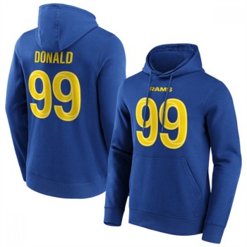 Men's Los Angeles Rams #99 Aaron Donald Blue Hoodie Men's Los Angeles Rams #99 Aaron Donald Blue Hoodie