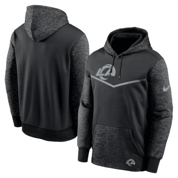 Men's Los Angeles Rams Black Reflective Therma Hoodie Men's Los Angeles Rams Black Reflective Therma Hoodie