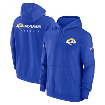 Men's Los Angeles Rams Blue Sideline Club Fleece Pullover Hoodie Men's Los Angeles Rams Blue Sideline Club Fleece Pullover Hoodie