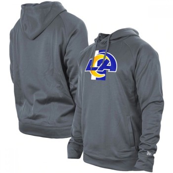Men's Los Angeles Rams Gray New Era Training Camp Raglan Pullover Hoodie Men's Los Angeles Rams Gray New Era Training Camp Raglan Pullover Hoodie