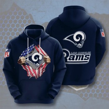 Men's Los Angeles Rams Navy 3D Trending Hoodie Men's Los Angeles Rams Navy 3D Trending Hoodie