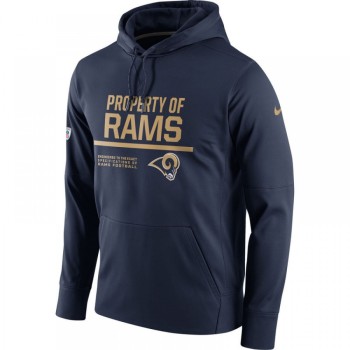 Men's Los Angeles Rams Navy Circuit Property Of Performance Pullover Hoodie Men's Los Angeles Rams Navy Circuit Property Of Performance Pullover Hoodie