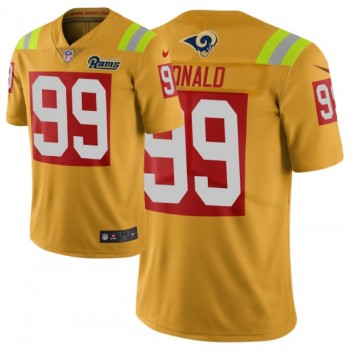 Men's Los Angeles Rams #99 Aaron Donald Gold 2019 City Edition Limited Stitched NFL Jersey Men's Los Angeles Rams #99 Aaron Donald Gold 2019 City Edition Limited Stitched NFL Jersey