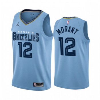 Men's Memphis Grizzlies #12 Ja Morant 2022/23 Light Blue Statement Edition Stitched Jersey Men's Memphis Grizzlies #12 Ja Morant 2022/23 Light Blue Statement Edition Stitched Jersey