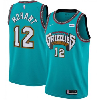 Men's Memphis Grizzlies #12 Ja Morant 75th Anniversary 2021 Teal Swingman Stitched Jersey Men's Memphis Grizzlies #12 Ja Morant 75th Anniversary 2021 Teal Swingman Stitched Jersey