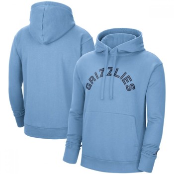 Men's Memphis Grizzlies 2021 Blue City Edition Essential Logo Fleece Pullover Hoodie Men's Memphis Grizzlies 2021 Blue City Edition Essential Logo Fleece Pullover Hoodie